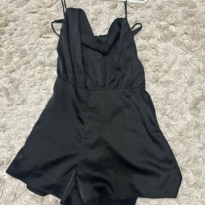 Shien backless silk romper